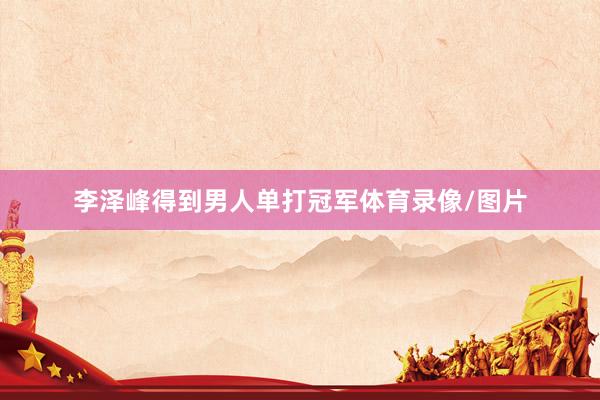 李泽峰得到男人单打冠军体育录像/图片