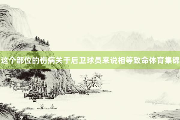 这个部位的伤病关于后卫球员来说相等致命体育集锦