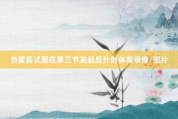 当雷霆试图在第三节发起反扑时体育录像/图片