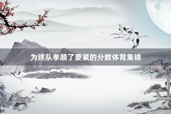 为球队孝顺了要紧的分数体育集锦