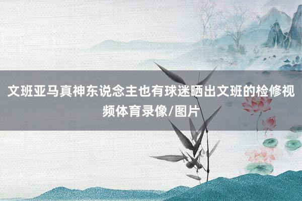 文班亚马真神东说念主也有球迷晒出文班的检修视频体育录像/图片