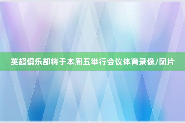 英超俱乐部将于本周五举行会议体育录像/图片