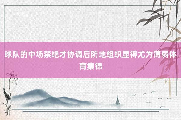 球队的中场禁绝才协调后防地组织显得尤为薄弱体育集锦