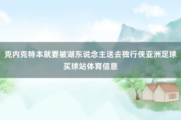 克内克特本就要被湖东说念主送去独行侠亚洲足球买球站体育信息