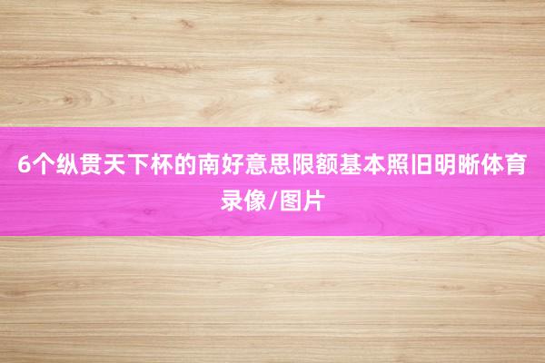 6个纵贯天下杯的南好意思限额基本照旧明晰体育录像/图片