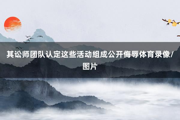 其讼师团队认定这些活动组成公开侮辱体育录像/图片