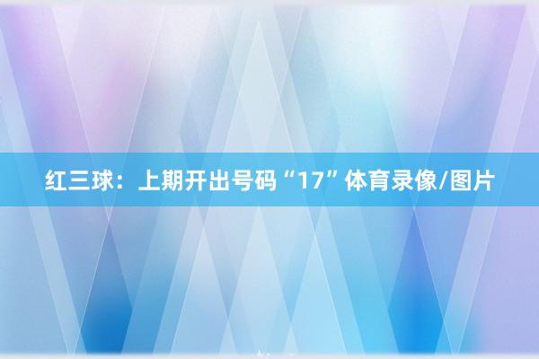 红三球:上期开出号码“17”体育录像/图片