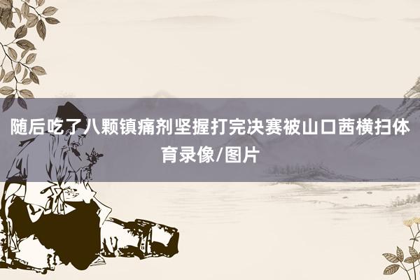 随后吃了八颗镇痛剂坚握打完决赛被山口茜横扫体育录像/图片