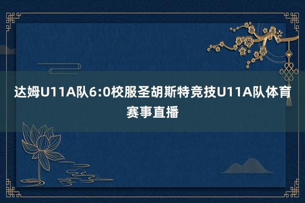 达姆U11A队6:0校服圣胡斯特竞技U11A队体育赛事直播